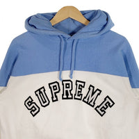 SUPREME シュプリーム 13AW 2-Tone Arc Logo Pullover 2トーン アーチロゴ プルオーバースウェットパーカー ブルー ホワイト Size M 福生店