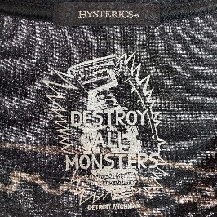 HYSTERIC GLAMOUR ヒステリックグラマー HYSTERICS 半袖カットソー ブラック DESTROY ALL MONSTERS sizeFREE 瑞穂店