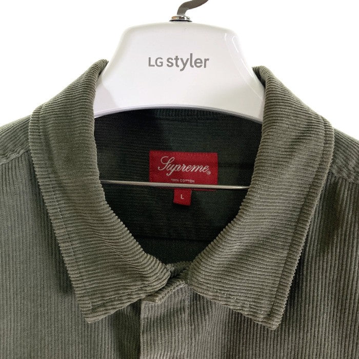 SUPREME シュプリーム 21AW Gonz Corduroy Work Shirt ゴンズ刺繍コーディロイワークシャツ カーキ sizeL 瑞穂店