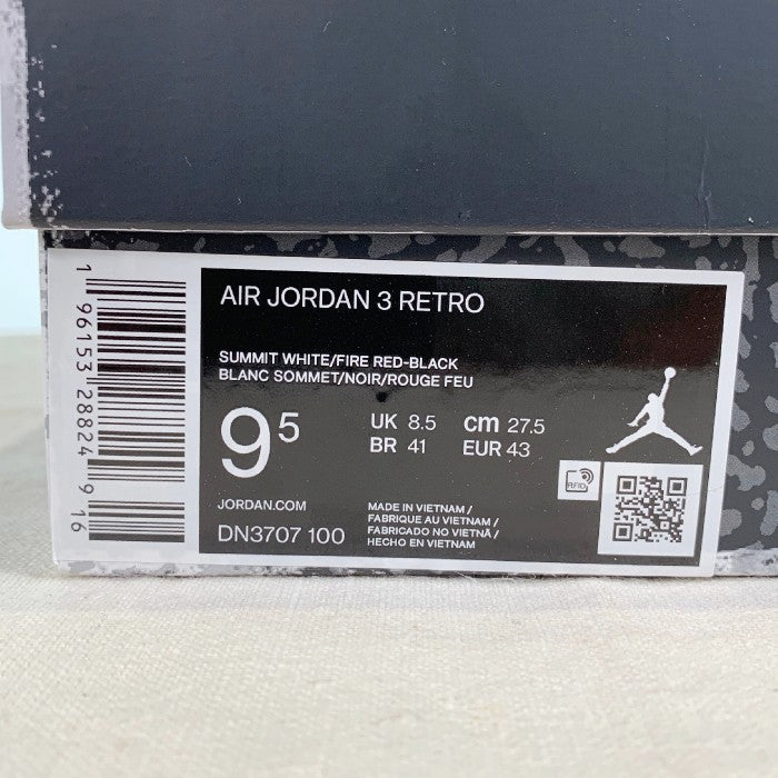 AIR JORDAN 3 RETRO エアジョーダン3レトロ White Cement DN3707-100 Size 27.5cm 福生店