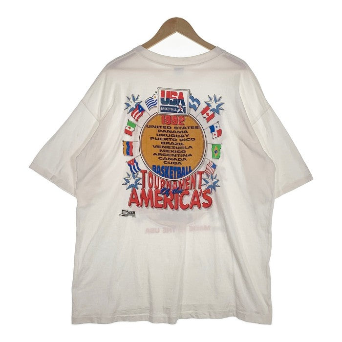 90's 1992 USA BASKETBALL バスケットボール ドリームチーム 両面プリント Tシャツ ホワイト SALEM Size XXL 福生店