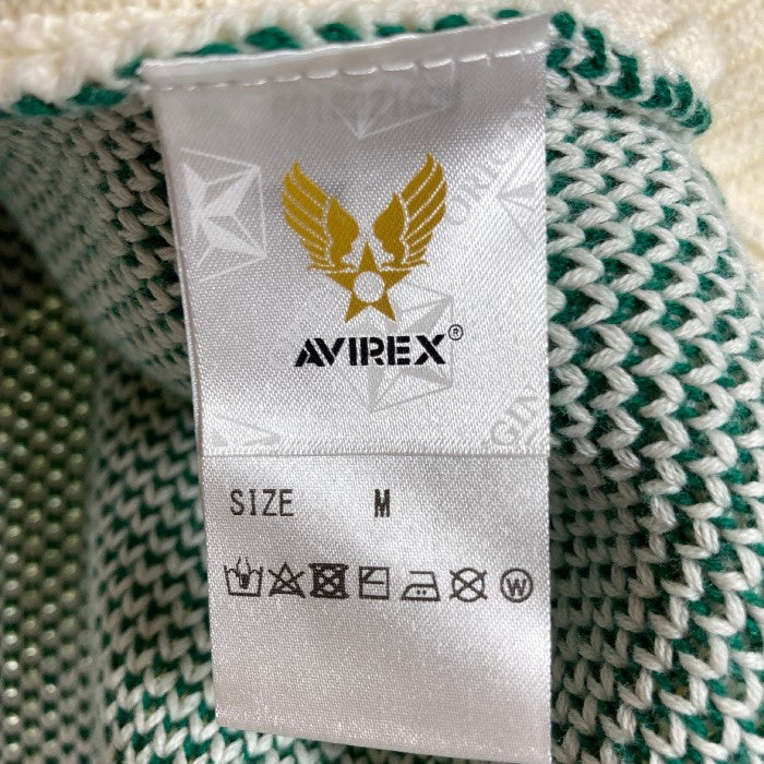 AVIREX アヴィレックス COTTON KNIT CARDIGAN CIRCLE LOGO サークルロゴ コットンカーディガン ホワイト sizeM 瑞穂店