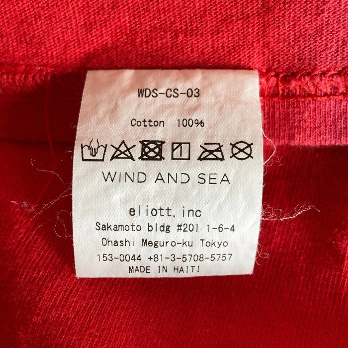 WIND AND SEA ウィンダンシー L/S TEE 長袖 Tシャツ LONG SLEEVE ロングスリーブ ロンT WDS ロゴ 赤 レッド sizeL 瑞穂店