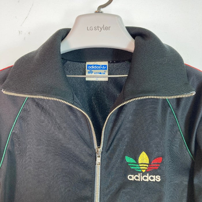 adidas アディダス トラックジャケット ジャージ ラスタカラー 80s USA製 ヴィンテージ ATP ブラック sizeS 瑞穂店