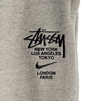 NIKE ナイキ 20AW STUSSY ステューシー International FLEECE SWEAT PANT インターナショナル フリース スウェットパンツ ロゴ刺繍 グレー Size L 福生店