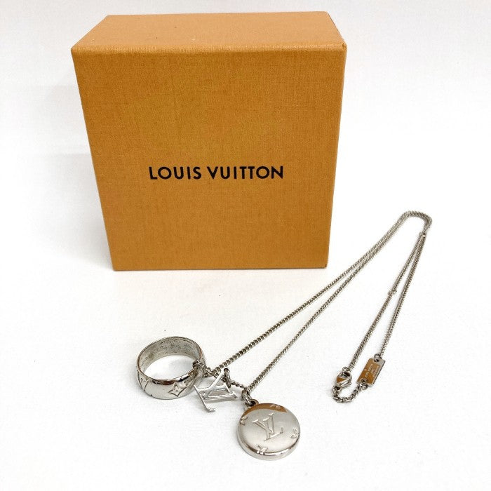 Louis Vuitton ルイヴィトン M62485 モノグラム リング ネックレス シルバー ペンダント 瑞穂店