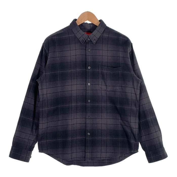 SUPREME シュプリーム 23SS Shadow Plaid Flannel Shirt シャドウ チェックフランネルシャツ ボタンダウン ブラック Size S 福生店