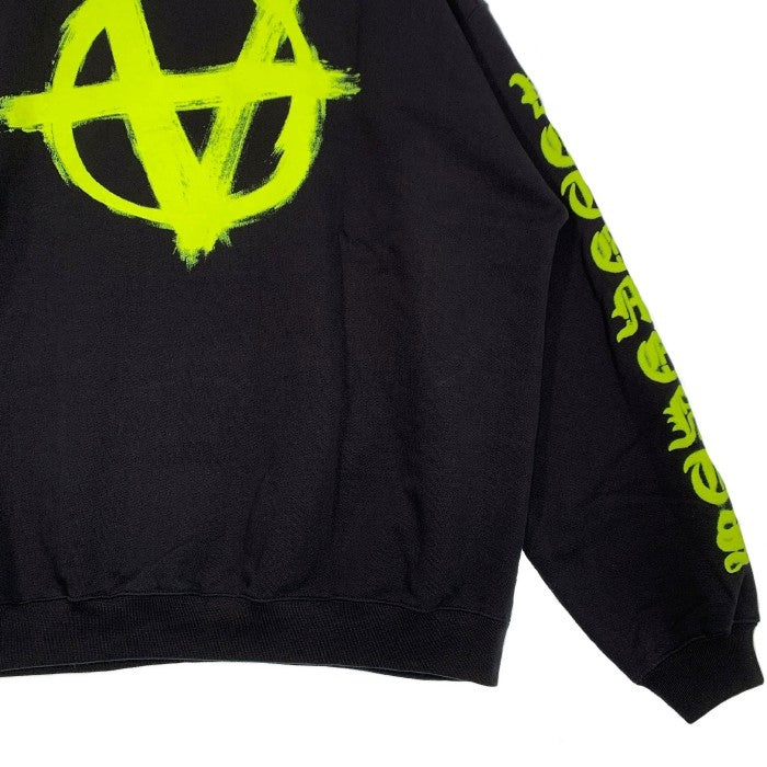 VETEMENTS ヴェトモン 22AW Double Anarchy Hoodie ダブルアナーキー フーディ プルオーバースウェットパーカー ブラック UA53HD340N Size L 福生店