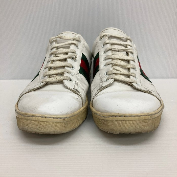 GUCCI グッチ シェリーライン ヒールクロコ レザースニーカー ホワイト size7・1/2 瑞穂店