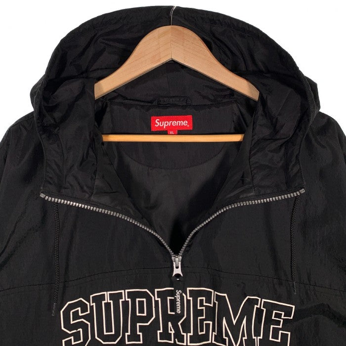 ファッションsupreme シュプリーム フリースフーデッドコーチジャケット 黒　XL