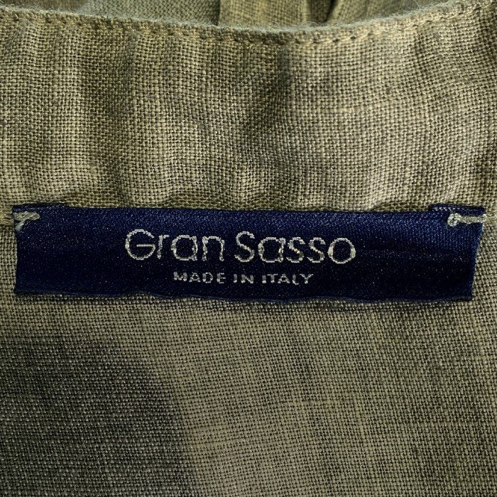 Gran Sasso グランサッソ リネン バンドカラー シャツ グリーン Size 48 福生店