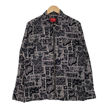 SUPREME シュプリーム 16AW Broken Paisley Flannel Zip Shirt ブロークンペイズリー フランネルジップシャツ ブラック Size M 福生店