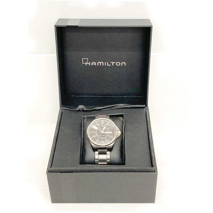 HAMILTON ハミルトン カーキ H644250 AT 自動巻 デイデイト ブラック文字盤 メンズ腕時計 シルバー 瑞穂店