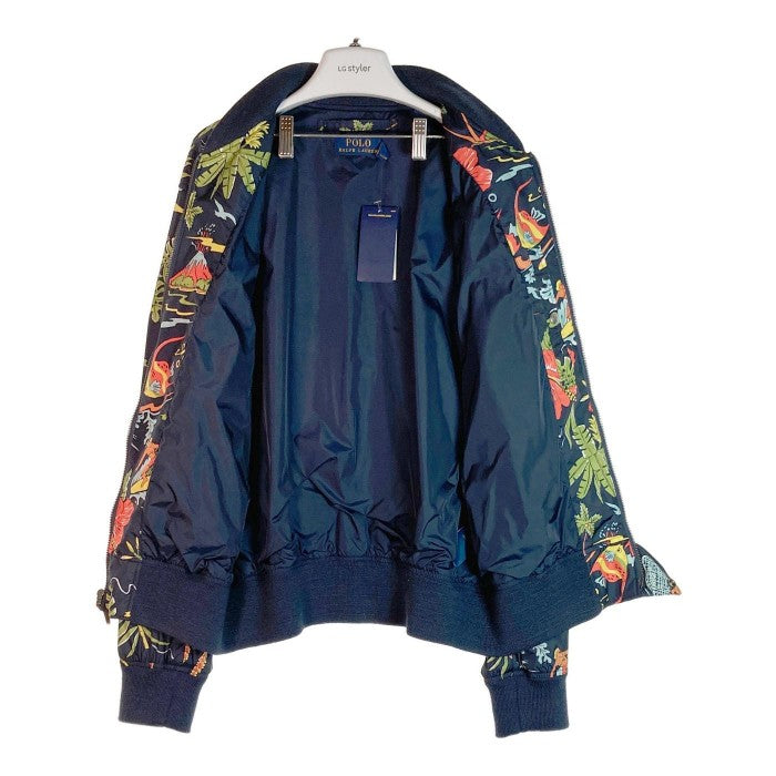 POLO RALPH LAUREN ポロラルフローレン BOMBER Jacket ボンバージャケット アロハ柄 ネイビー sizeL 瑞穂店