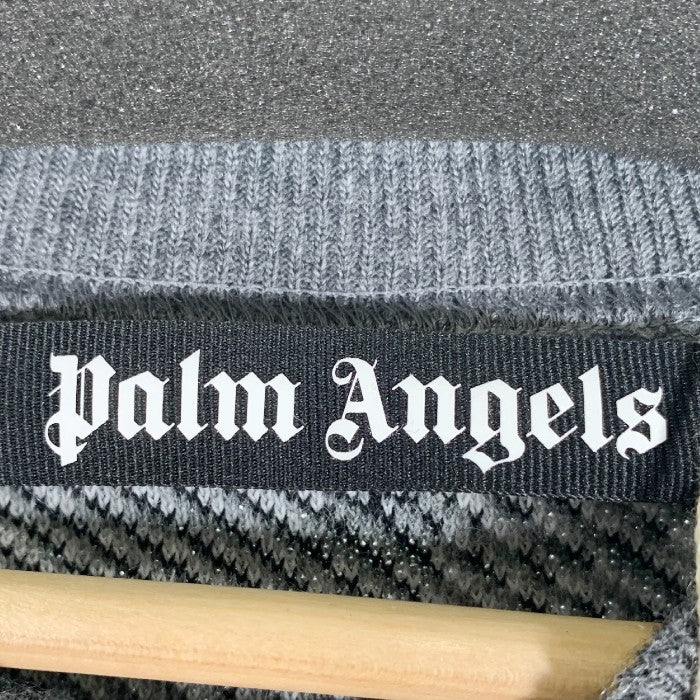 Palm Angels パームエンジェルス 22AW Jacquard Flag Wool Brend Sweater ジャガードフラッグ ウールブレンド セーター グレー 並行品 Size M 福生店