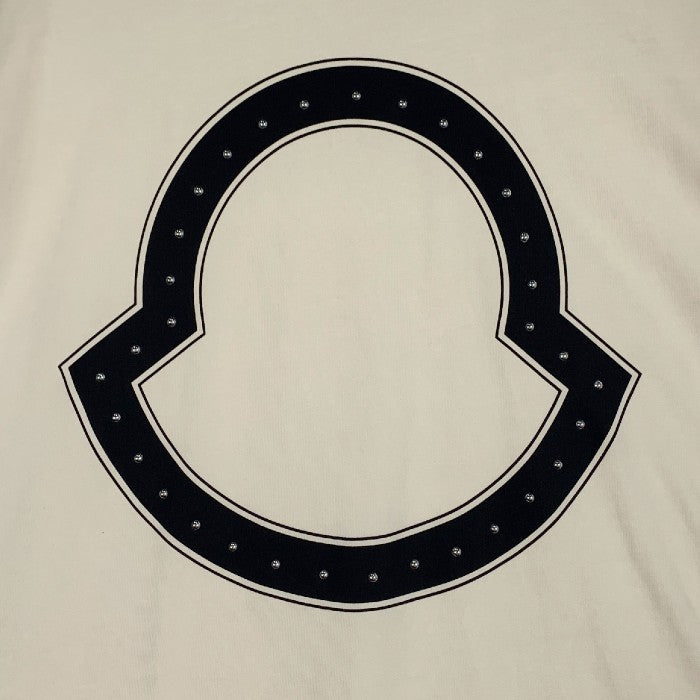 MONCLER モンクレール SS TSHIRT ショートスリーブ Tシャツ プリント スタッズ アイボリー 21SS Size L 福生店