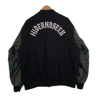 HIDE AND SEEK ハイドアンドシーク 23AW VARSITY JACKET バーシティジャケット スタジャン ブラック ダークグリーン Size L 福生店