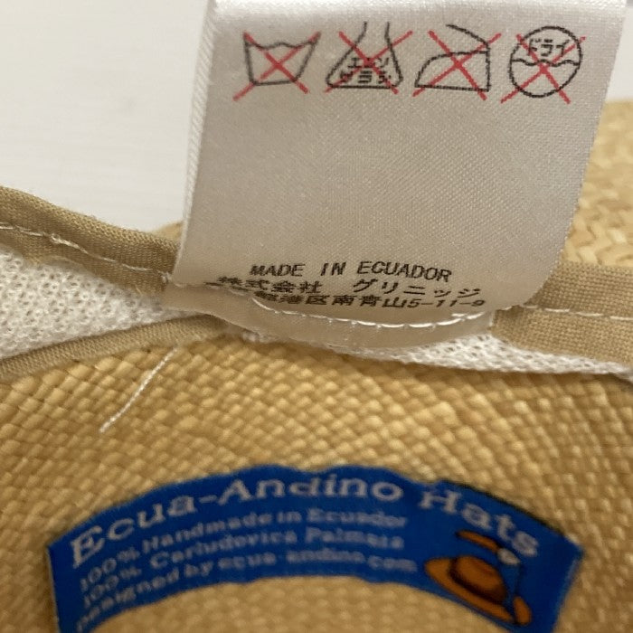 Ecua-Andino panama hats エクアアンディーノ ハンドメイド パナマハット 中折れハット ベージュ sizeM 瑞穂店