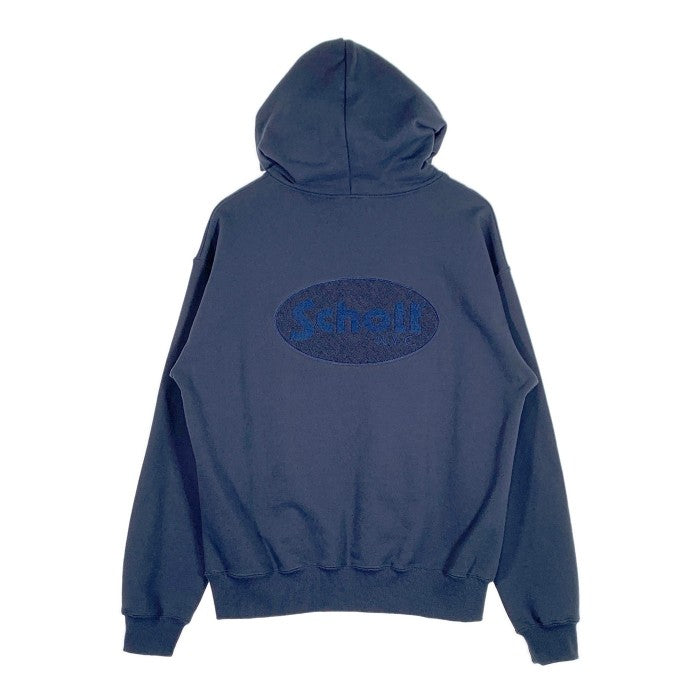 Schott ショット HOODED SWEAT OVAL CHENILLE LOGO プルオーバースウェットパーカー 刺繡 ロゴワッペン ネイビー Size M 福生店