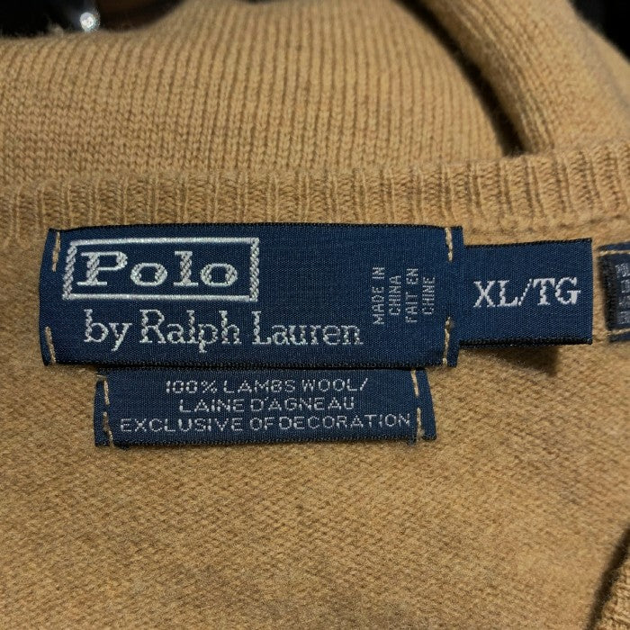 Polo by Ralph Lauren ポロラルフローレン Vネック ウールセーター ベージュ Size XL 福生店