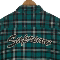 SUPREME シュプリーム 19AW Quilted Arc Logo Flannel Shirt キルテッド アーチロゴ フランネルシャツ グリーン Size XL 福生店