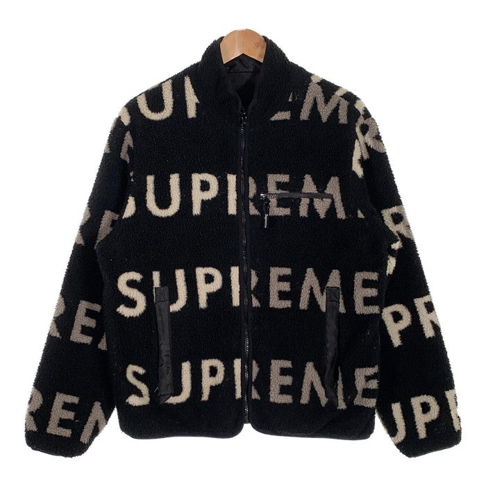 SUPREME シュプリーム 18AW Reversible Logo Fleece Jacket リバーシブルロゴ フリースジャケット ブラック Size M 福生店