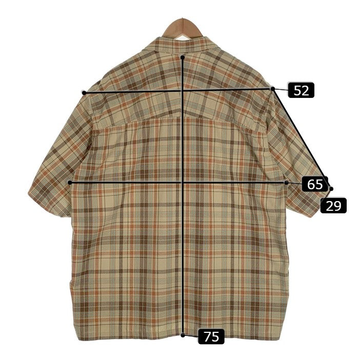 THE NORTH FACE PURPLE LABEL ノースフェイス パープルレーベル 21SS Madras Field H/S Shirt マドラスチェック ハーフスリーブシャツ スナップボタン ベージュ NT3107N Size L 福生店