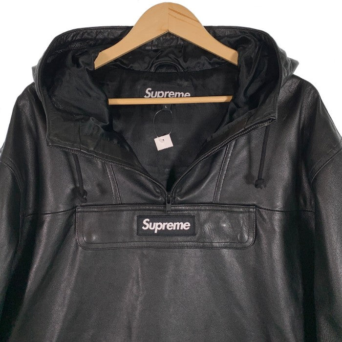 SUPREME シュプリーム 18AW Leather Anorak Jacket レザーアノラック ジャケット 羊革 ブラック Size L 福生店