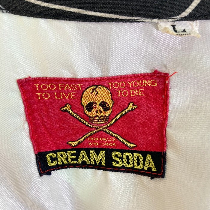 CREAM SODA クリームソーダ ピンクドラゴン オープンシャツ 総柄 ブラック sizeL 瑞穂店