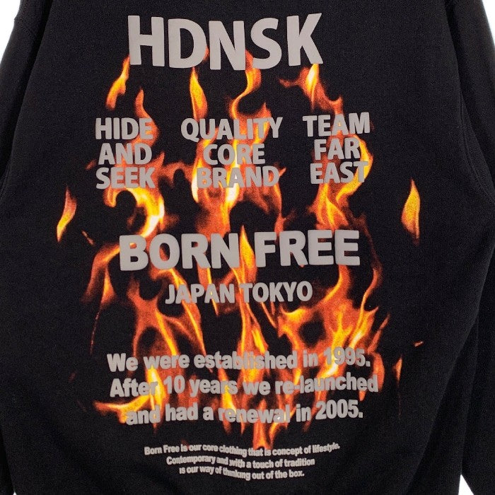 Hide and Seek ハイドアンドシーク 23AW Flame Hooded Sweat Shirt フレイム プルオーバースウェットパーカー ブラック HC-100823 Size M 福生店