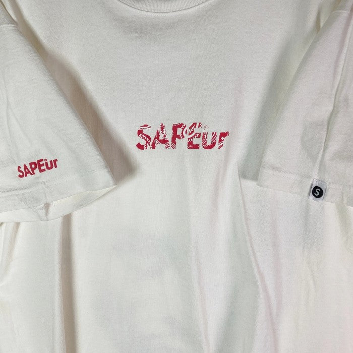 SAPEur 5th anniv. RED PaisleyHead Tshirt White サプール 5周年記念 レッドペイズリーヘッド Tシャツ  ロッドマン Tシャツ ホワイト 白 sizeXL 瑞穂店