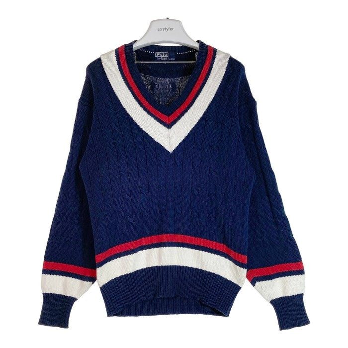 POLO Ralph Lauren ポロ ラルフローレン チルデン コットン ケーブルニット 80'S ネイビー sizeS 瑞穂店