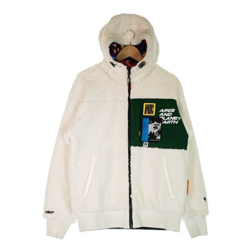 AAPE BY A BATHING APE エーエイプ バイ ア ベイシング エイプ REVERSIBLE ZIP FLEECE HOODIE リバーシブル パーカー ホワイト sizeM 瑞穂店