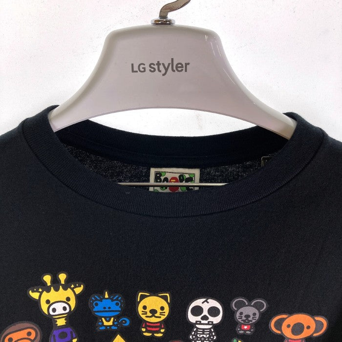 A BATHING APE アベイシングエイプ フロントプリント ロンT ブラック sizeS 瑞穂店
