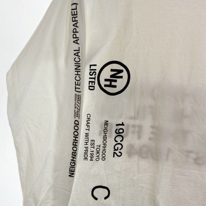 NEIGHBORHOOD ネイバーフッド 19CG2 長袖Tシャツ ホワイト sizeM