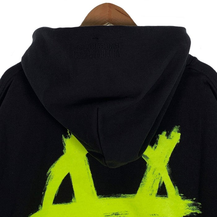 VETEMENTS ヴェトモン 22AW Double Anarchy Hoodie ダブルアナーキー フーディ プルオーバースウェットパーカー ブラック UA53HD340N Size L 福生店