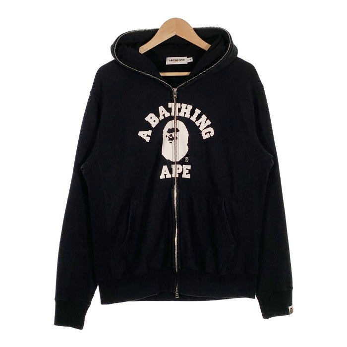 A BATHING APE アベイシングエイプ フルジップ スウェットパーカー プリント ブラック Size M 福生店