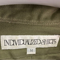 INDIVIDUALIZED SHIRT インディビジュアライズドシャツ ヘリンボーン 長袖シャツ カーキ sizeM 瑞穂店