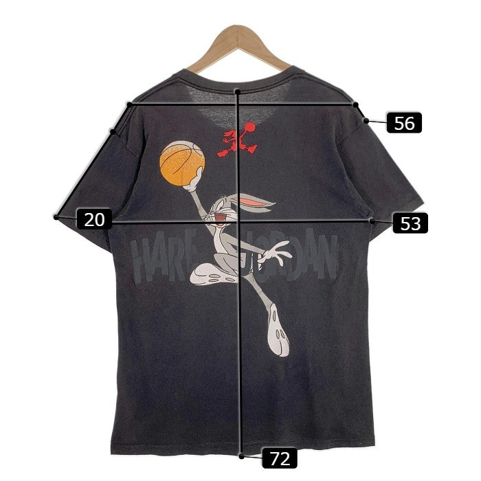 90's NIKE ナイキ AIR JORDAN エアジョーダン SPACE JAM スペーシジャム プリント Tシャツ バックスバニー 袖シングル  裾シングル ブラック Size L~XL 相当 福生店