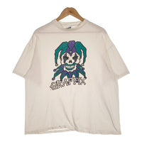 US古着 90's GRAFFIX Print Tee グラフィックス プリント Tシャツ ピエロ ホワイト Hanes Size XL 福生店