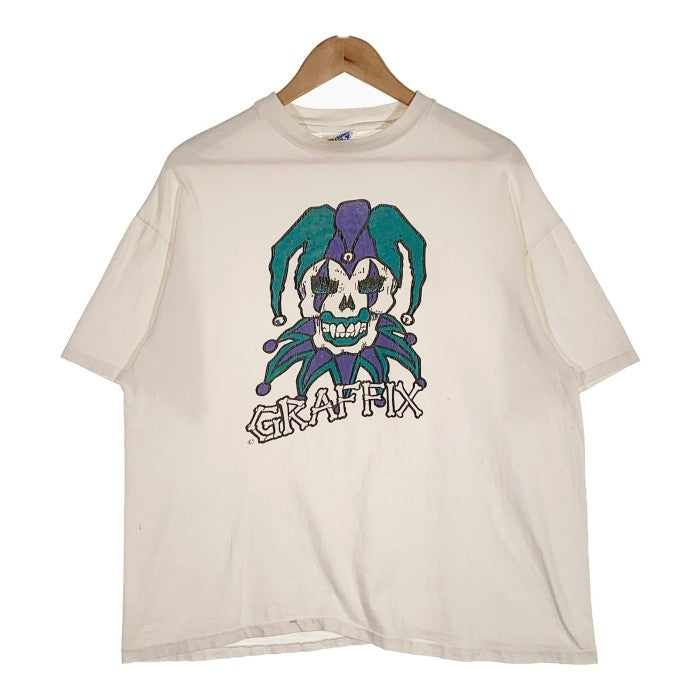 US古着 90's GRAFFIX Print Tee グラフィックス プリント Tシャツ ピエロ ホワイト Hanes Size XL 福生店