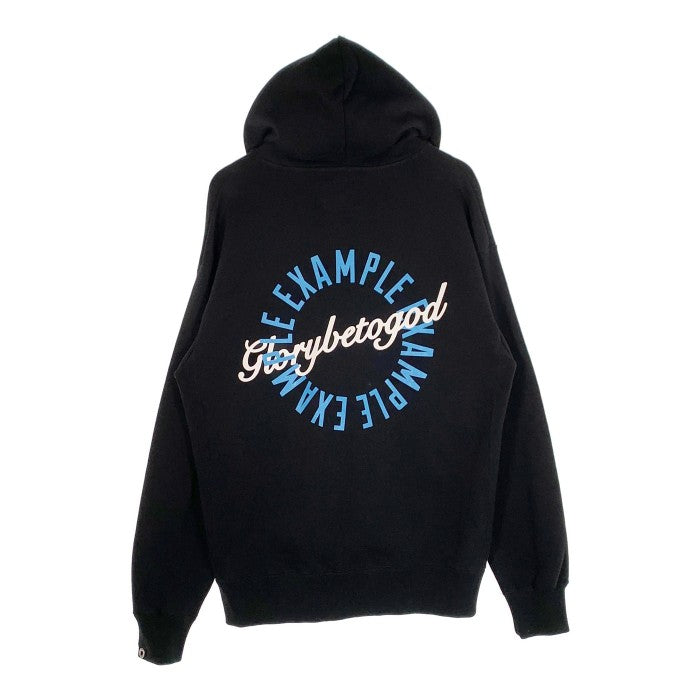 EXAMPLE エグザンプル GBTG CIRCLE LOGO ZIP HOODIE サークルロゴ ジップアップ スウェットパーカー ブラック Size XL 福生店