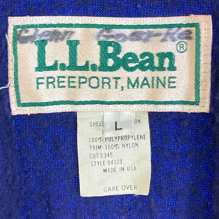 90's L.L.Bean エルエルビーン ナイロン リブ ジャケット USA製 ブルー sizeL 瑞穂店