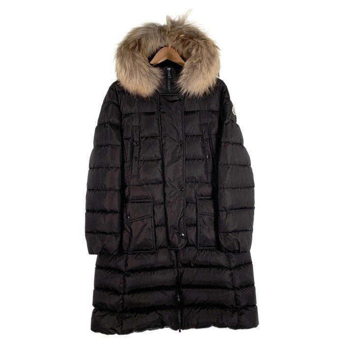 MONCLER モンクレール KHLOE JACKET ダウン ファーコート ジャケット ロング ブラック レディース Size 5 福生店