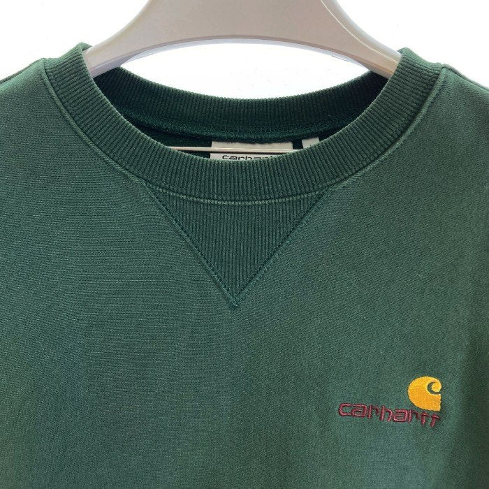 Carhartt カーハート AMERICAN SCRIPT SWEAT ロゴ刺繍 クルーネック スウェット グリーン sizeM 瑞穂店