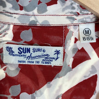 SUN SURF サンサーフ SS36018 BANYAN TREE アロハシャツ レッド sizeM 瑞穂店