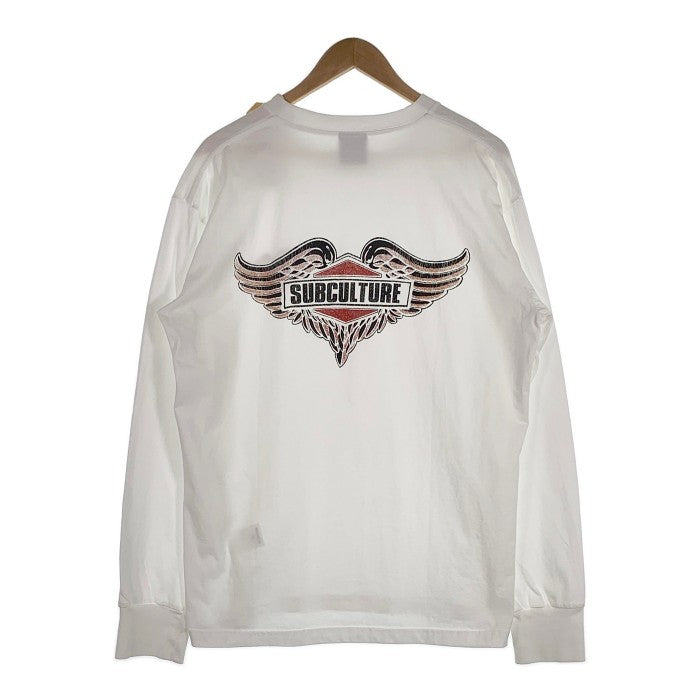 SUBCULTURE サブカルチャー 23AW FEATHER EMBLEM LONGSLEEVE T-SHIRT フェザーエンブレム ロングスリーブTシャツ ホワイト Size 3 福生店