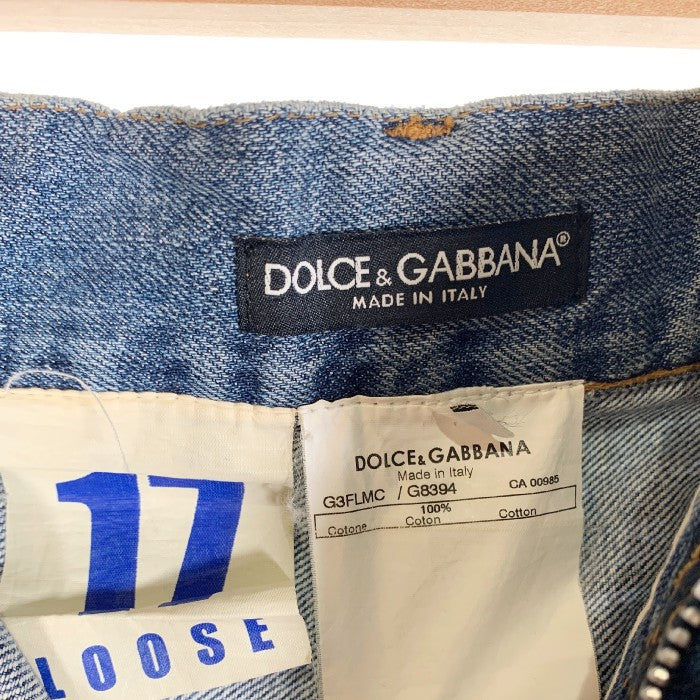 DOLCE&GABBANA ドルチェ＆ガッバーナ 17 LOOSE ダメージ加工 デニムパンツ ロゴプレート Size 46 福生店
