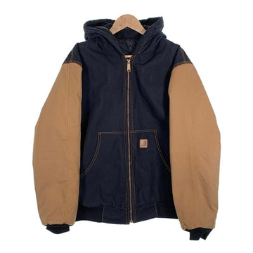 Carhartt カーハート リメイク ダック地 パーカー ブラック ブラウン Size M-L 相当 福生店