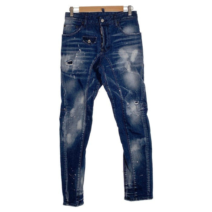 DSQUARED2 ディースクエアード Slim Jean スリムジーンズ USED ペンキ ダメージ加工 インディゴ S71LB0004 S30342 Size 44 福生店